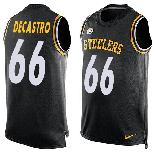 Men's Limited David DeCastro Nike Jersey Black - #66 Player Name & Number Tank Top NFL Pittsburgh Steelers